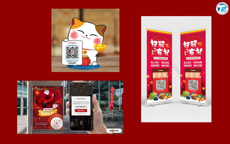 Standee Tết tương tác đi kèm mã QR